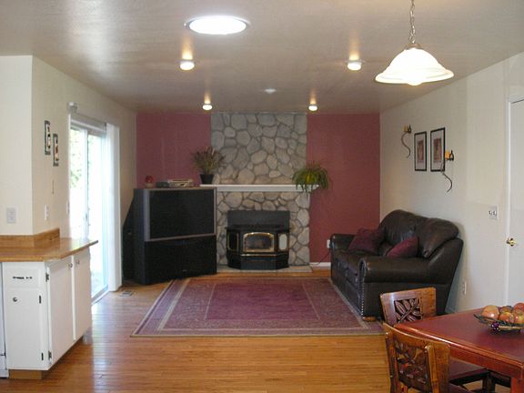 Inviting Family room with pellet stove