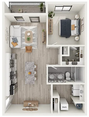 Floor plan Birch - Stacked Flat