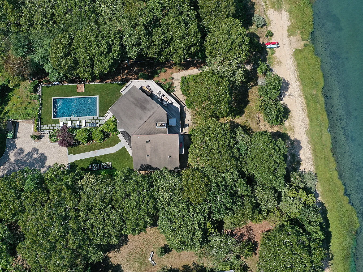 Three Mile Harbor Waterfront with Private Beach & Pool — Photo 4