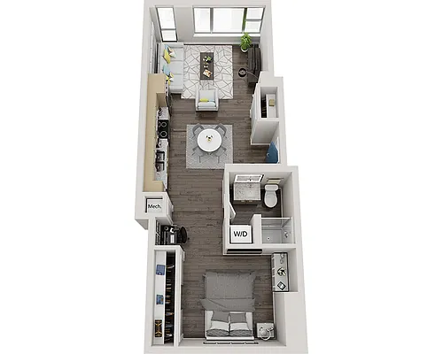 Floor plan One Bedroom A1H