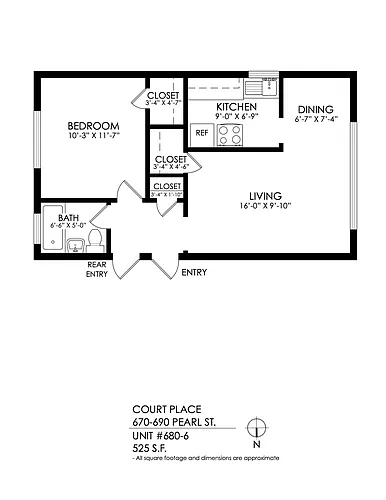 Floor plan 1 Bedroom, 1 Bath
