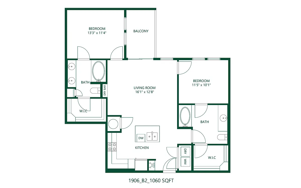 Floor plan 2 bed 2 bath