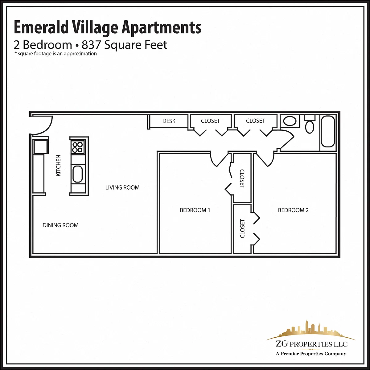 Floor plan EV 2 Bedroom