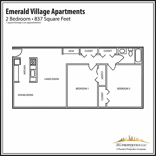 Floor plan EV 2 Bedroom