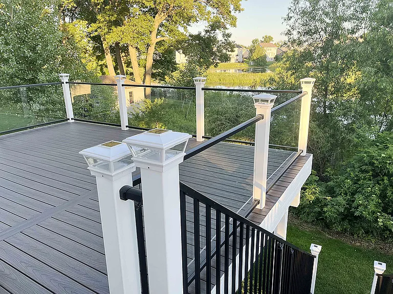 Deck Stairs down to Backyard