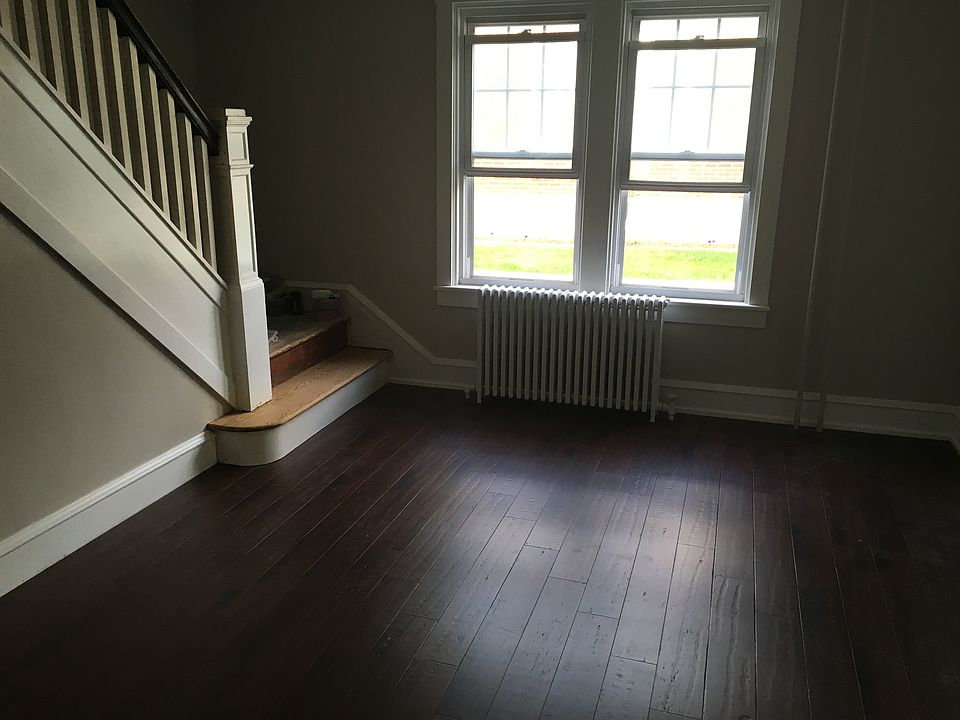Hardwood floors in living room and dining room