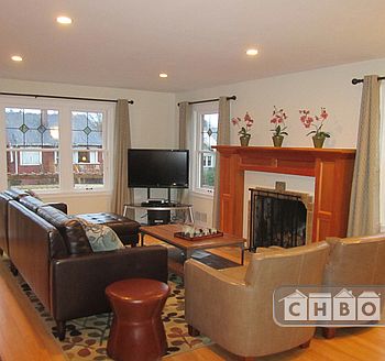 Large leaded glass windows for lots of natural light in livi