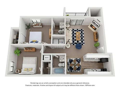 Floor plan B3 Fully Renovated