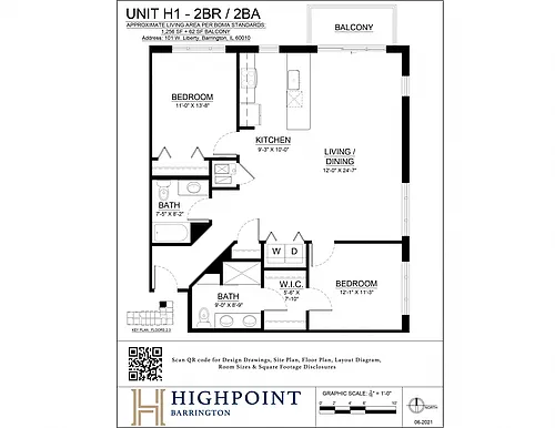 Floor plan 2 Bed 2 Bath