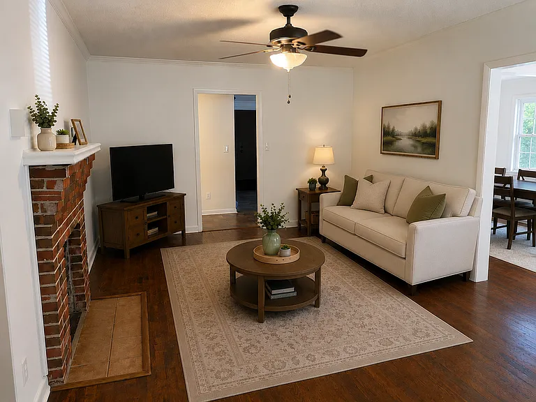 AI decorated living room