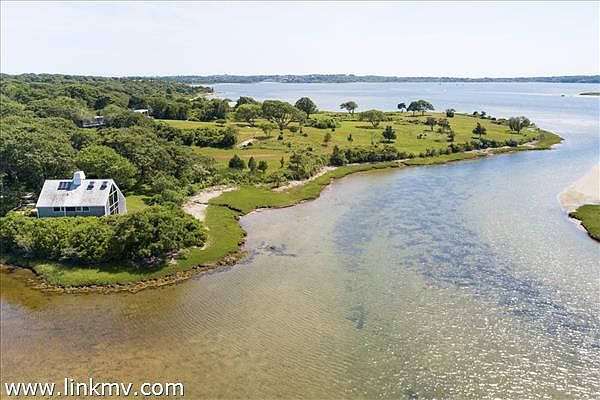 House and conservation land on Menemsha Pond