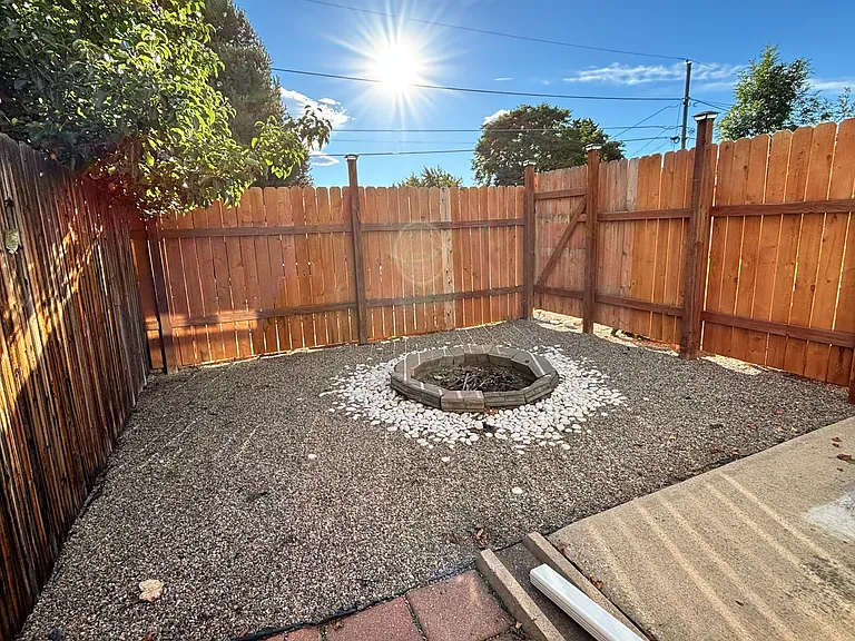 Private outdoor pit area for entertaining and relaxing.