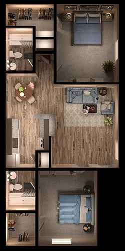 Floor plan 2 Bedroom/2 bath Large