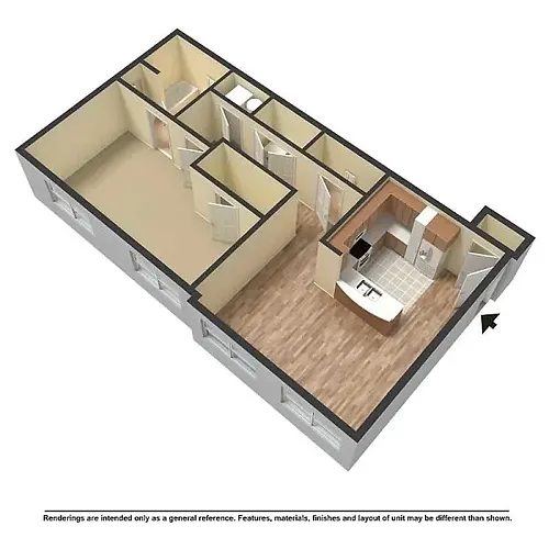 Floor plan 2 Bed Front