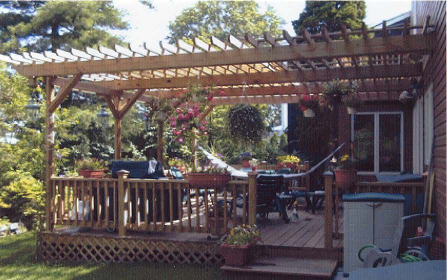 Back porch (takes up about half of yard - large koi pond not shown in pic)