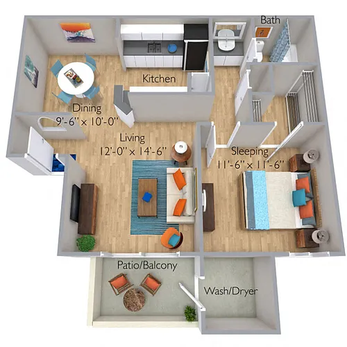 Floor plan One Bedroom C