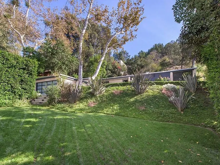 Expansive open yard with lush green grass.