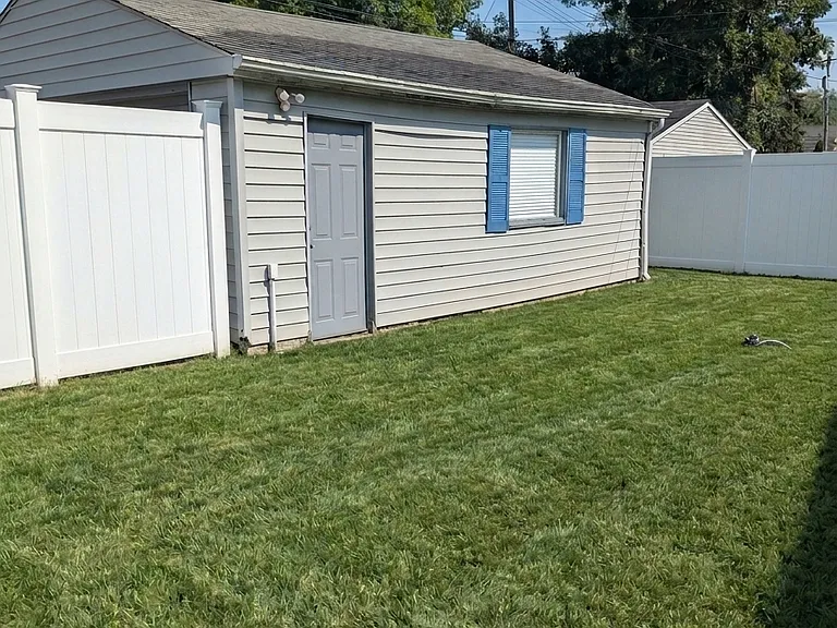 Back yard with full privacy fence
