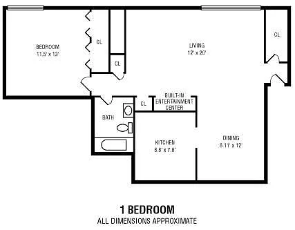 Floor plan 1Bedroom 1Bathroom