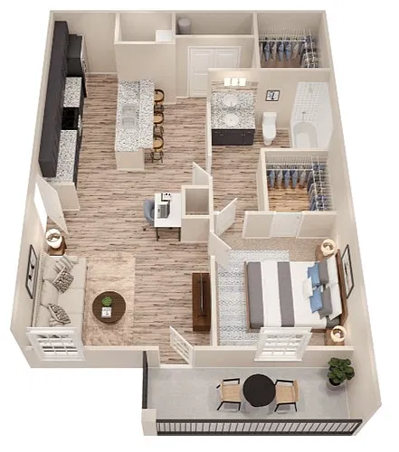 Floor plan 1 x 1 Laurel A4vr