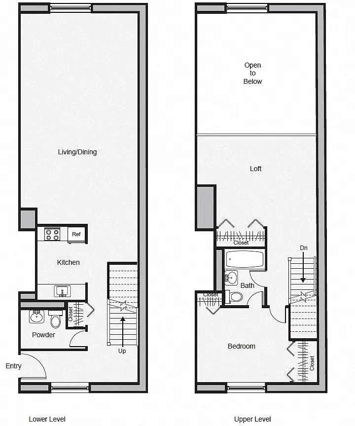 Floor plan 1-Bedroom Loft