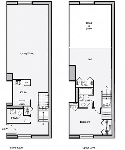 Floor plan 1-Bedroom Loft