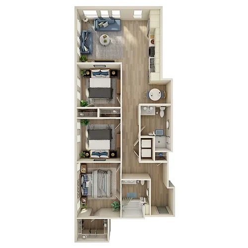 Floor plan 3 Bed, 2 Bath - MFTE - A