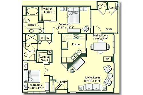 Floor plan 2x2-1208