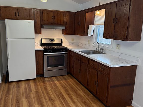 Kitchen with new LVP flooring and new counters