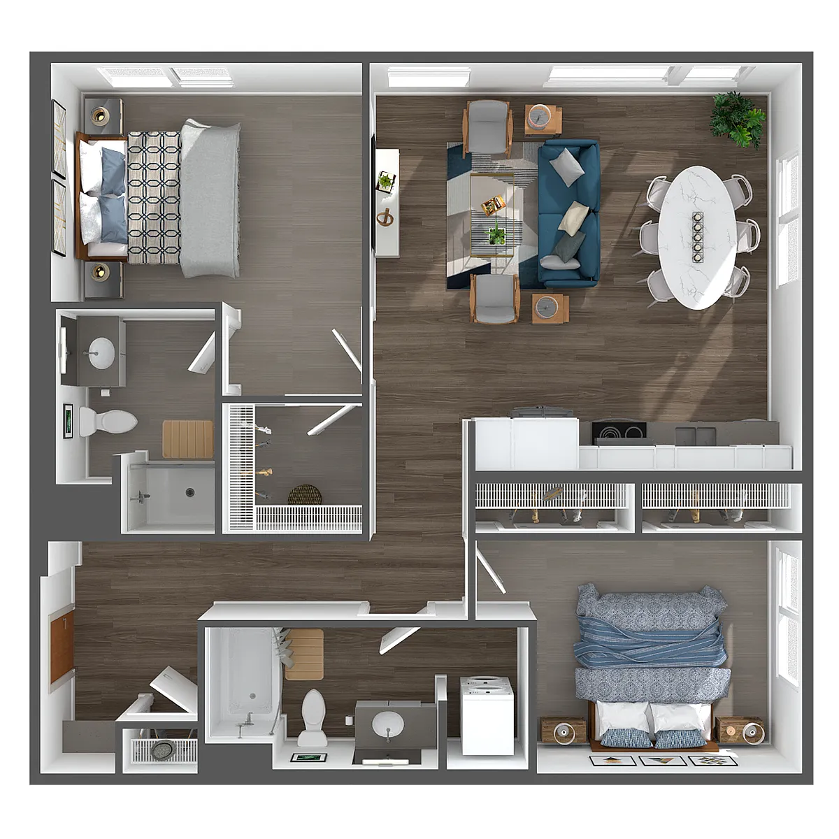 Floor plan 2 Bed, 2 Bath - ARCH - A