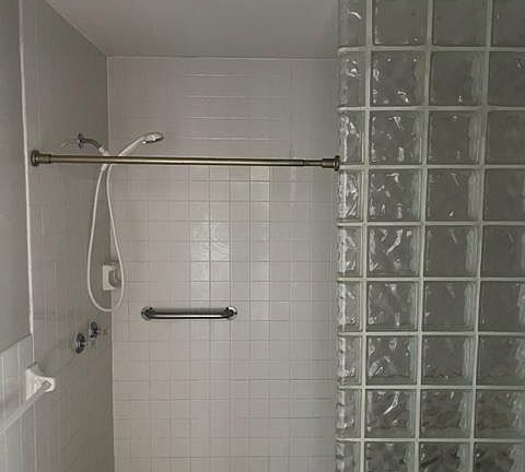 bath with walk in shower