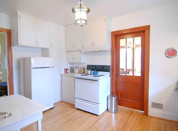 Kitchen with original Glass-paned doors