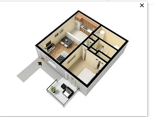 Floor plan 1 Bedroom 1 Bath