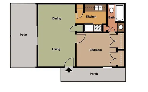 Floor plan 1Bedroom-1Bathroom