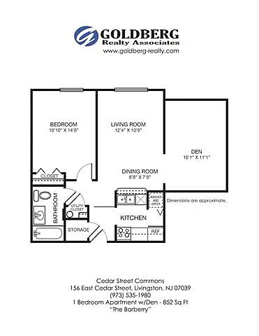 Floor plan One Bedroom-Den-One Bath