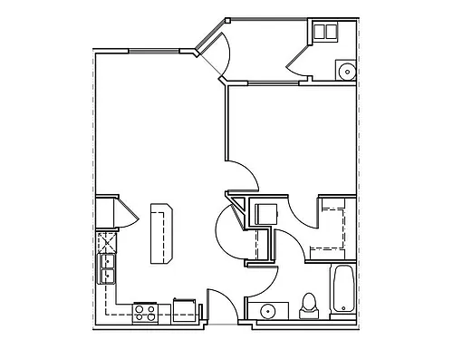 Floor plan Large 1 Bed 1 Bath