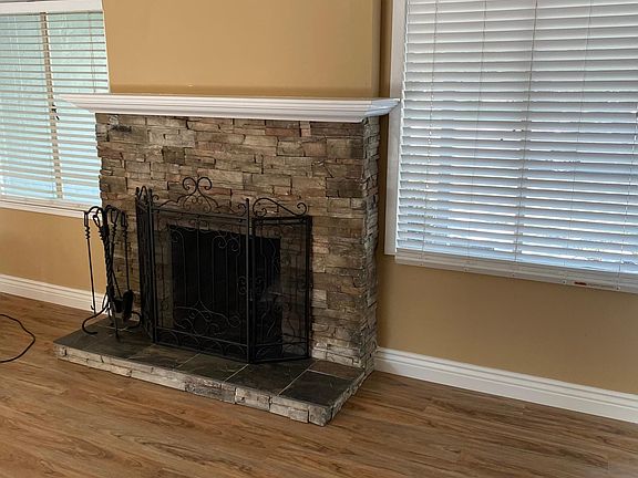 Wood burning fireplace