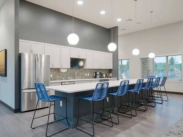 Our clubhouse kitchen is perfect for hosting gatherings, enjoying a coffee, or connecting with neighbors.
