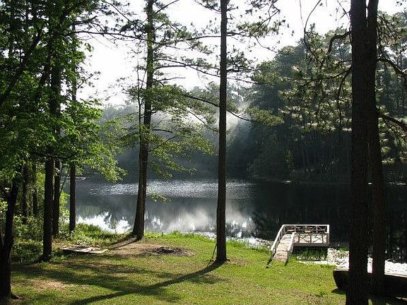 looking down at lake from the deck