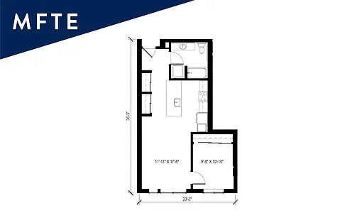 Floor plan MFTE 1 Bedroom - A28