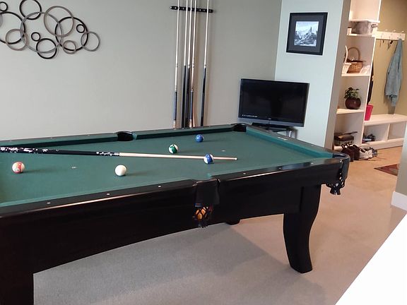 1st floor pool table, mud room