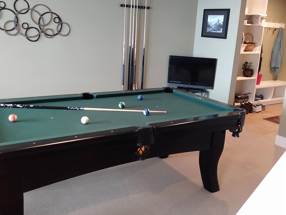 1st floor pool table, mud room