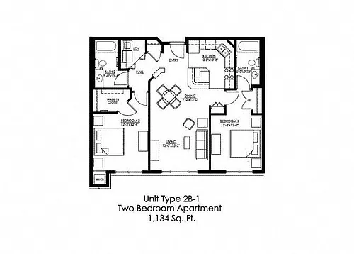 Floor plan Two Bedroom B1