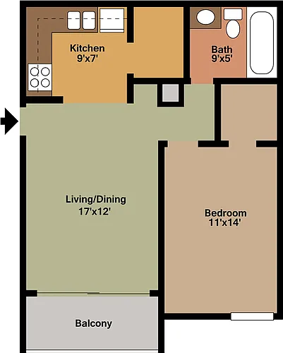 Floor plan 1 Bedroom