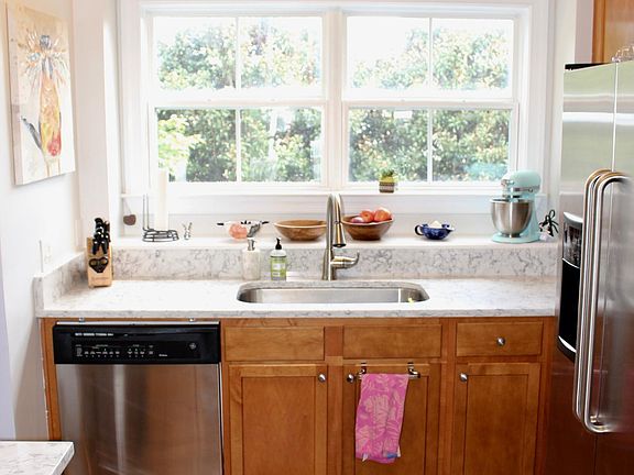 Newly renovated kitchen with large window for tons of natural light.