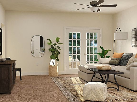 The open kitchen and family room in this home are perfect for gathering larger groups.