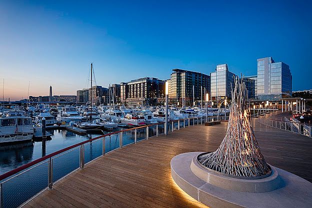 Famous DC Wharf with its own fireplace for the cold nights