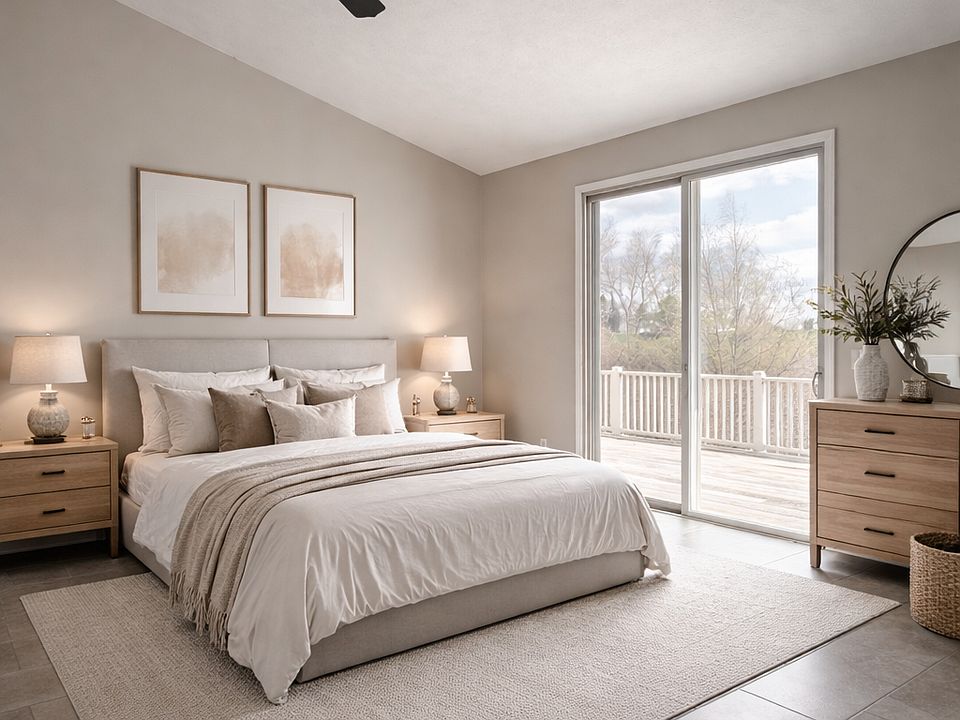 Master Bedroom overlooking the Pond 
Private setting