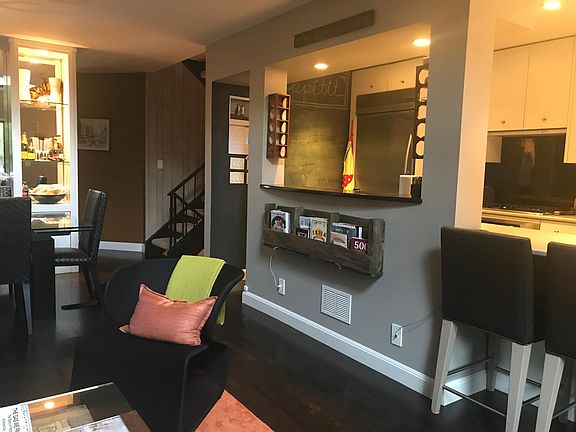 Kitchen with chalkboard wall