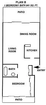 Floor plan 1 Bed / 1 Bath
